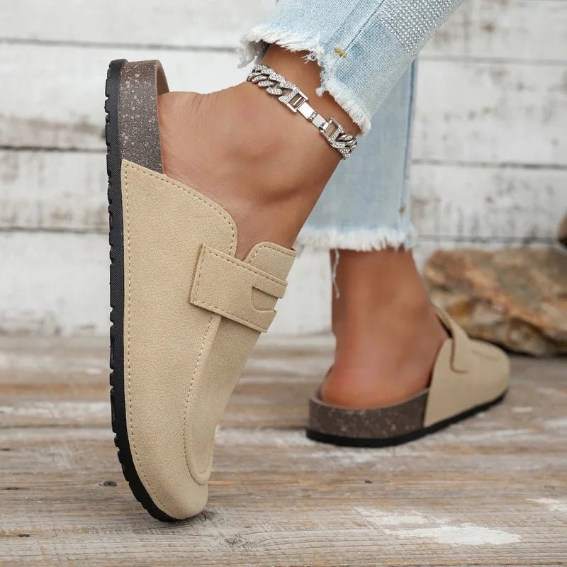 Manon Mules in Wildlederoptik mit Kork