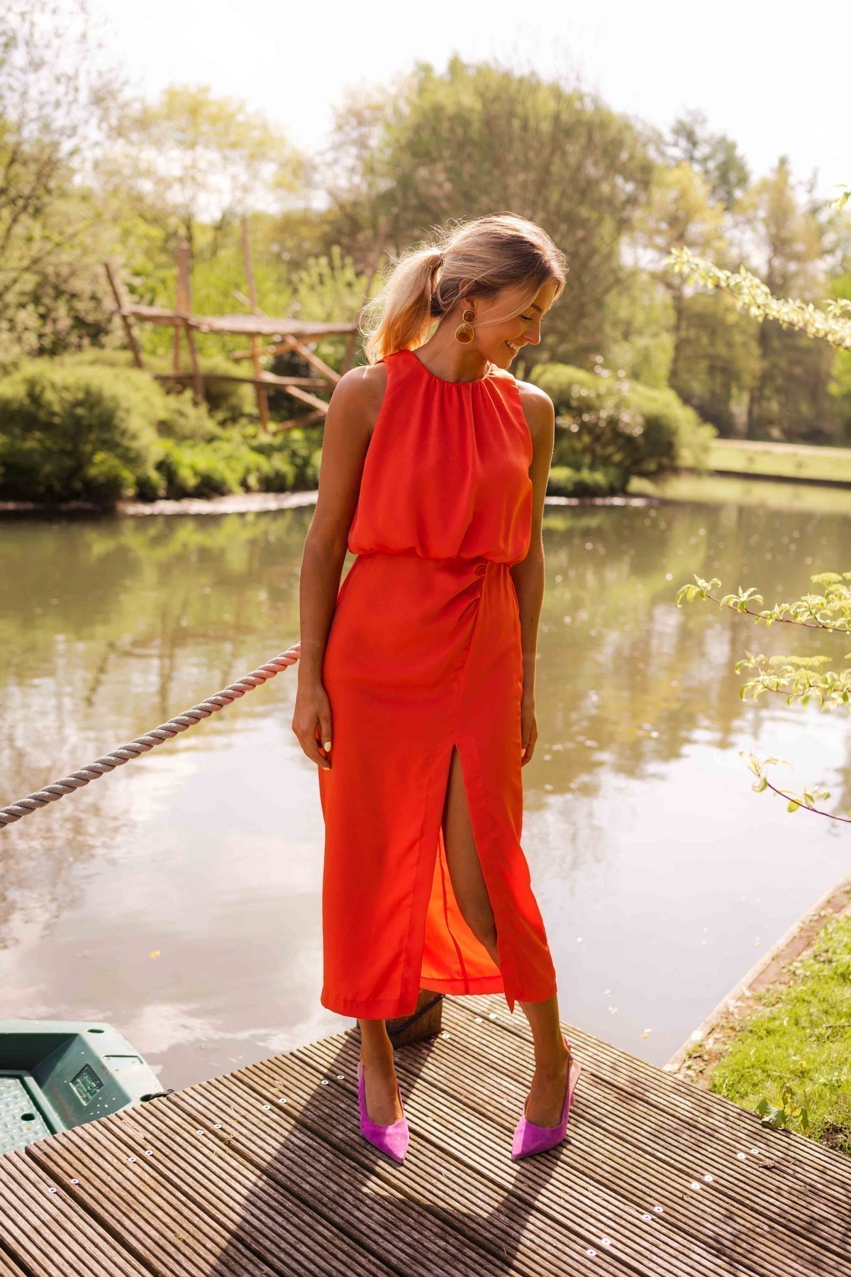 Maren ärmelloses Midikleid