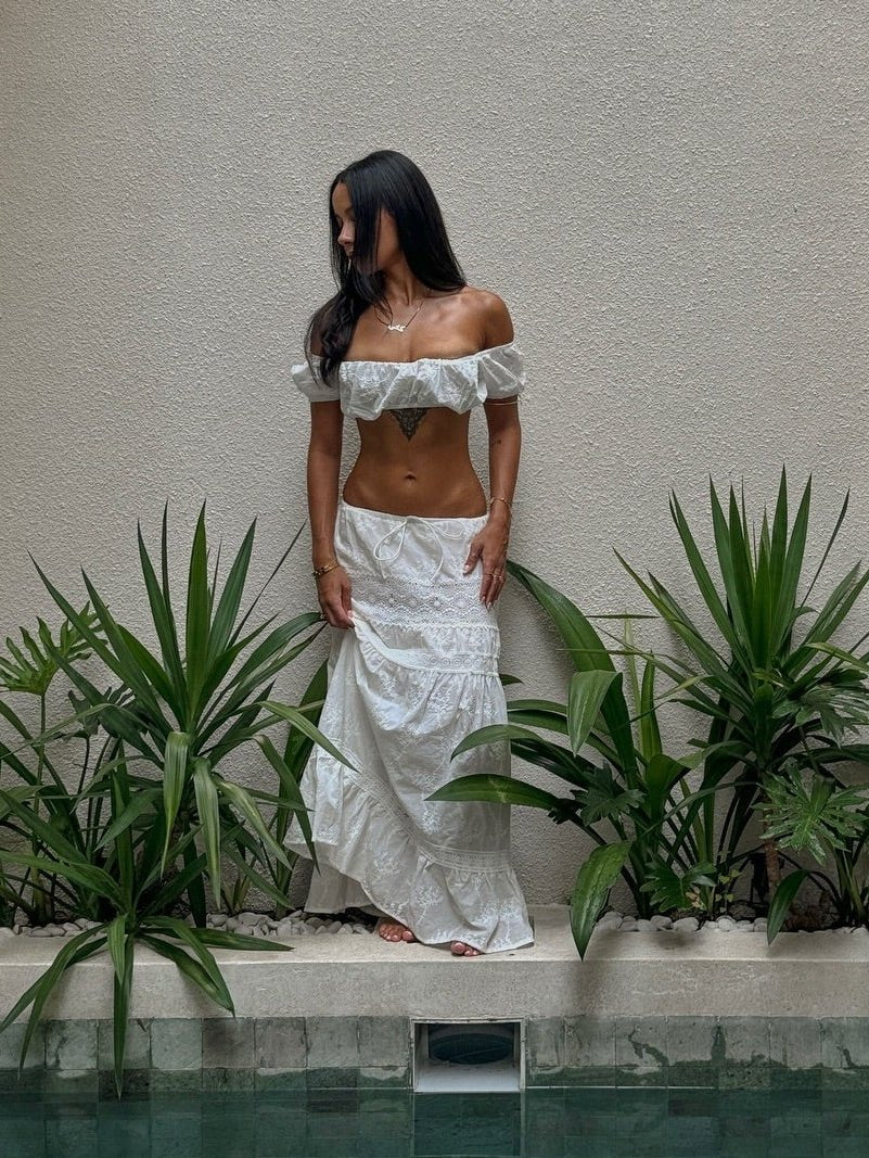 Margot Boho-Set aus Crop-Top und Maxirock