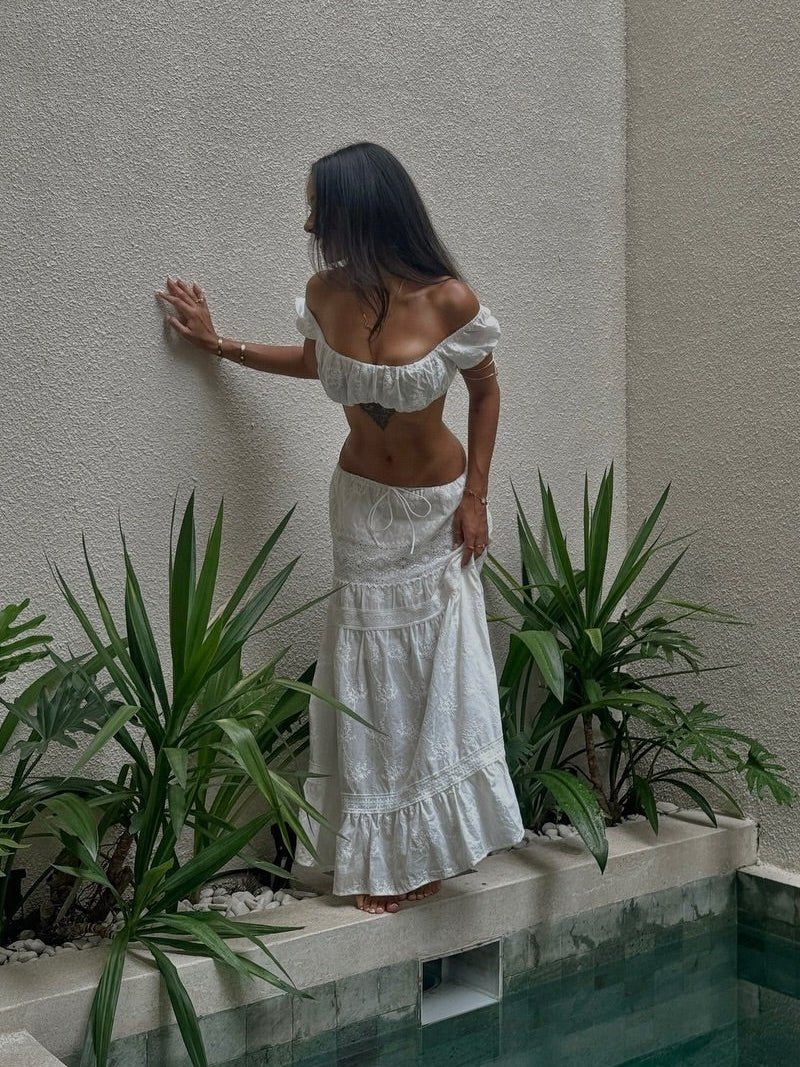 Margot Boho-Set aus Crop-Top und Maxirock