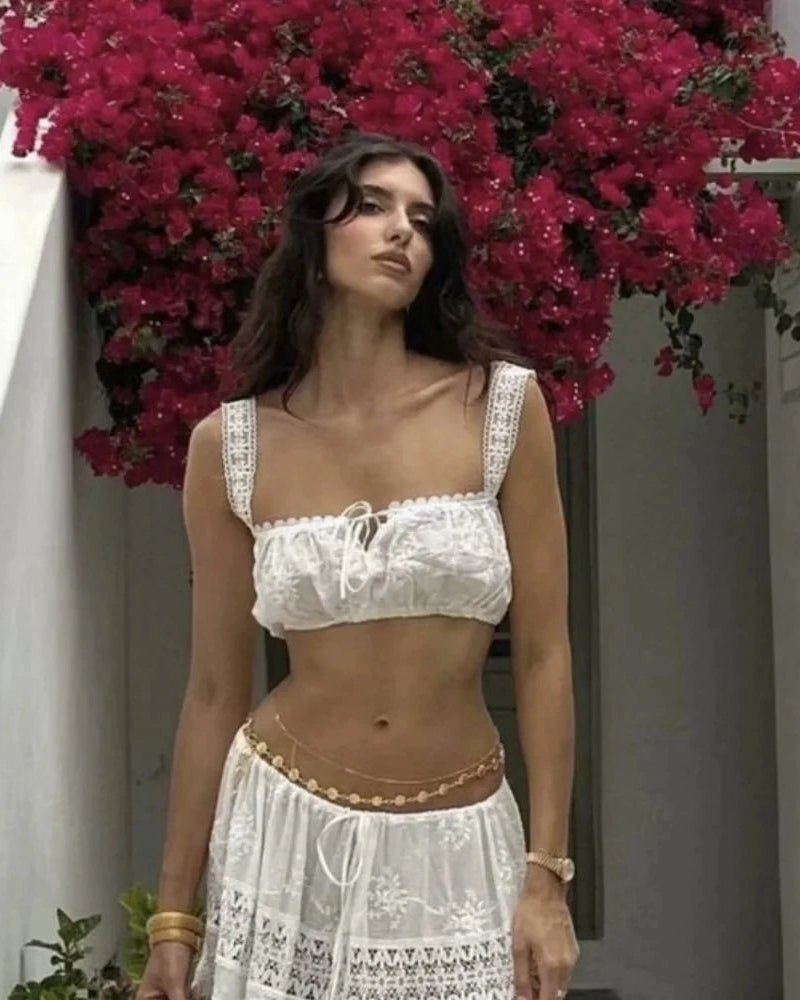 Margot Boho-Set aus Crop-Top und Maxirock