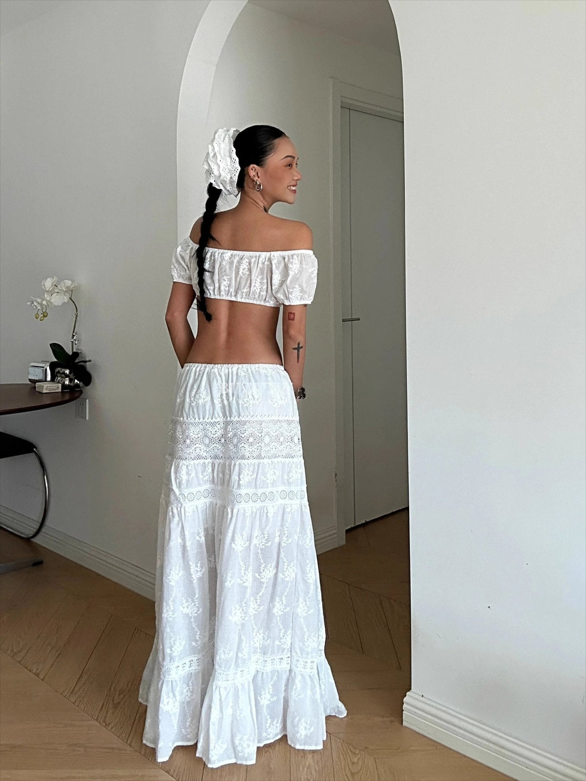 Margot Boho-Set aus Crop-Top und Maxirock