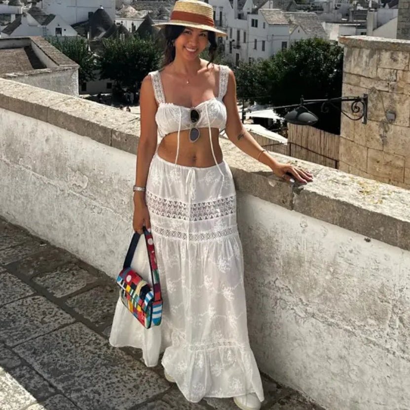 Margot Boho-Set aus Crop-Top und Maxirock