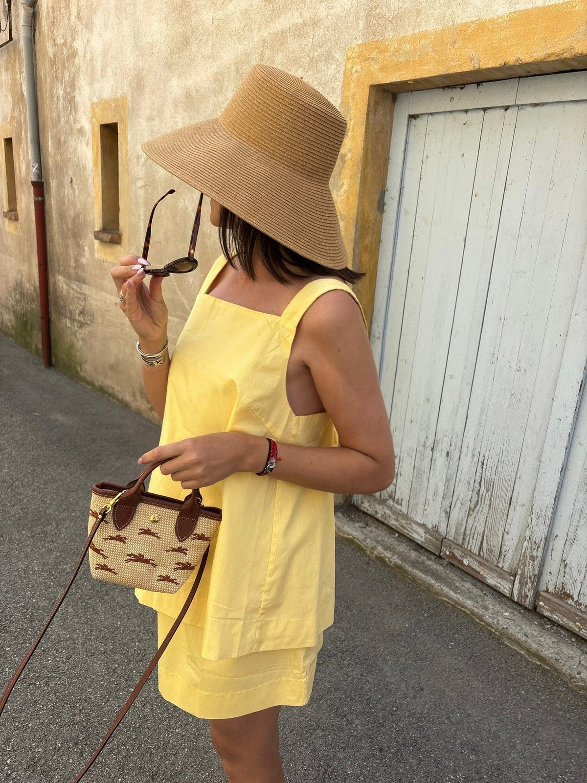 Maria Camisole- und Rock-Set in Zitronengelb