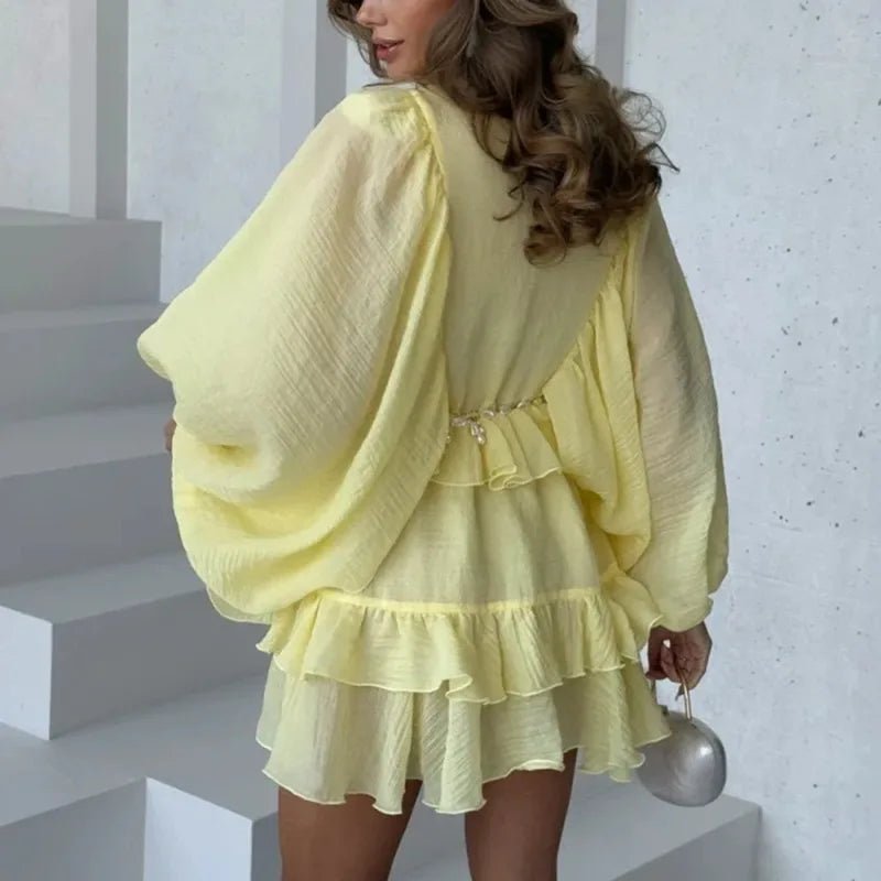 Marianna Plissiertes Minikleid mit Rüschen