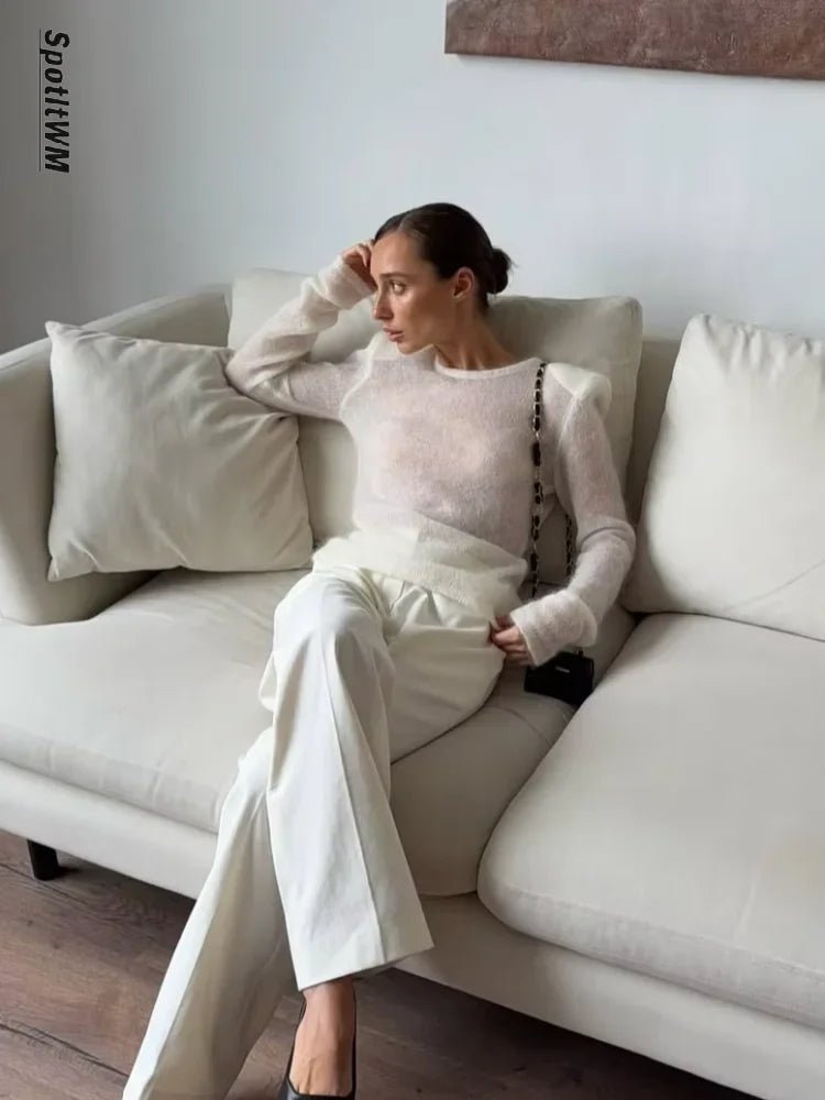 Transparenter Slim-Fit-Pullover Maricar