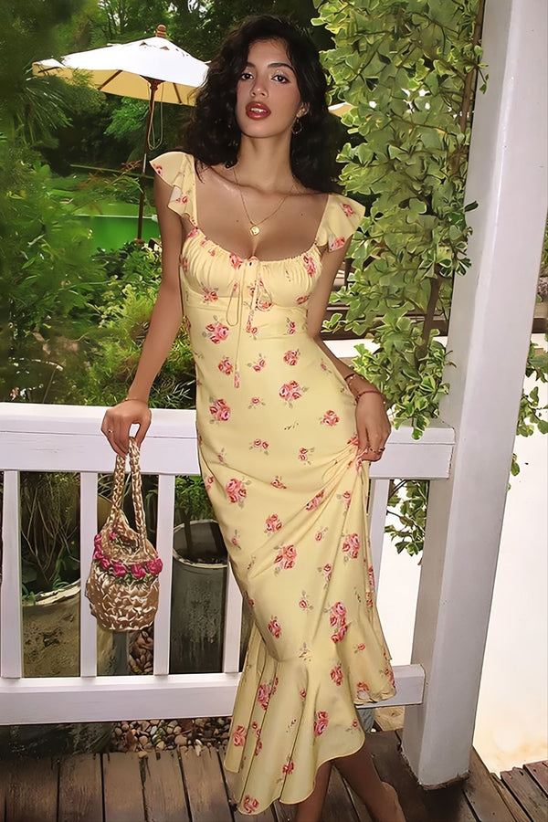 Marigold Blumen-Midikleid mit Trägern