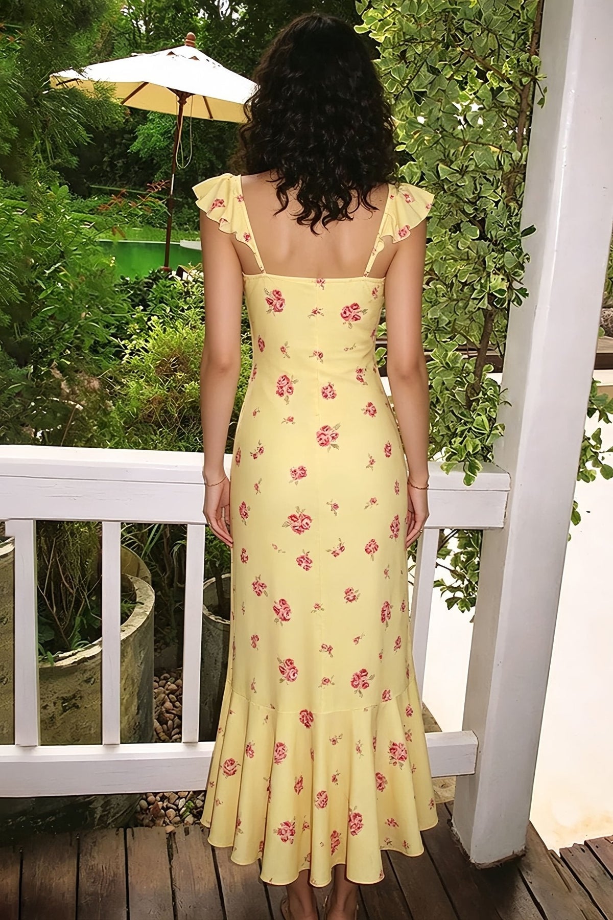 Marigold Blumen-Midikleid mit Trägern