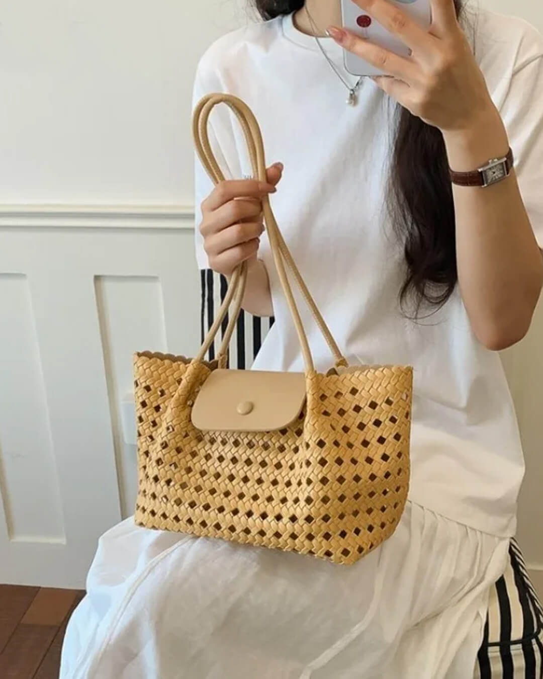Marina Geprägte Schultertasche