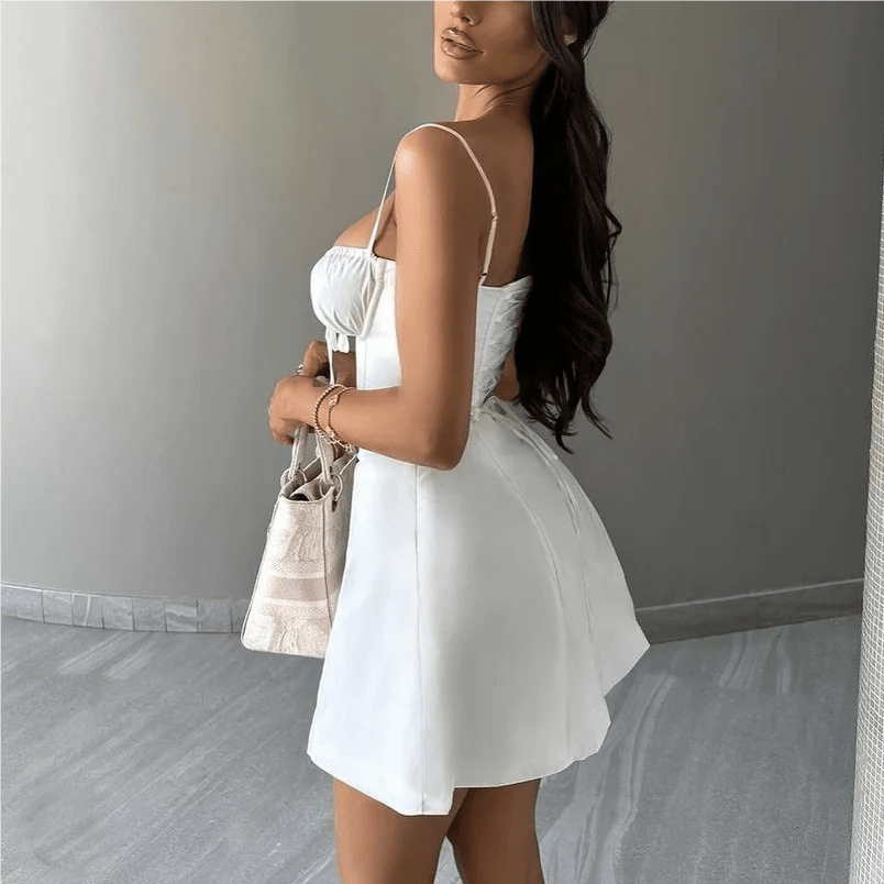 Bianca Lace-Up Mini Sundress