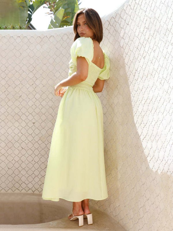 Maritoni Midikleid mit Puffärmeln und Cut-outs