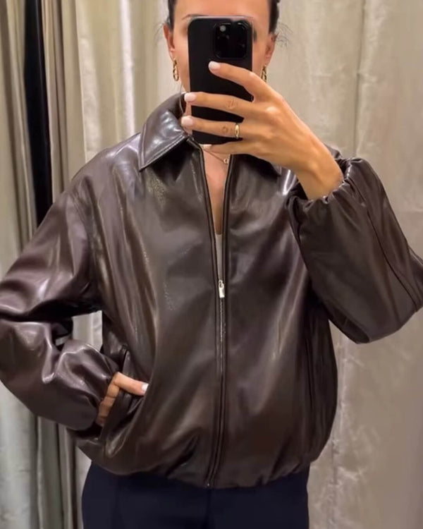Marivic Kunstlederjacke mit Reißverschluss
