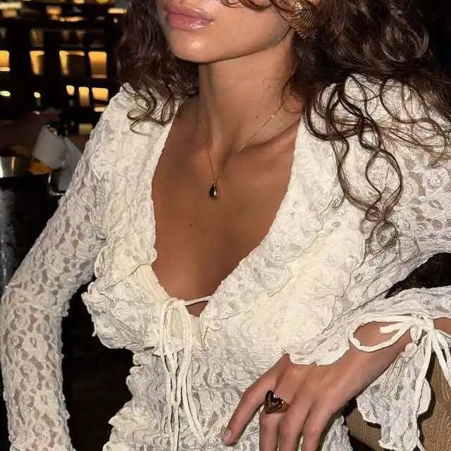 Mary Layered Lace Collar Top