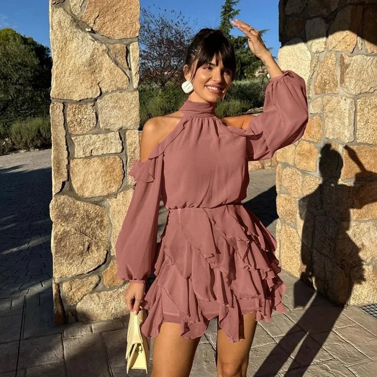 Maureen Gestuftes Neckholder-Minikleid