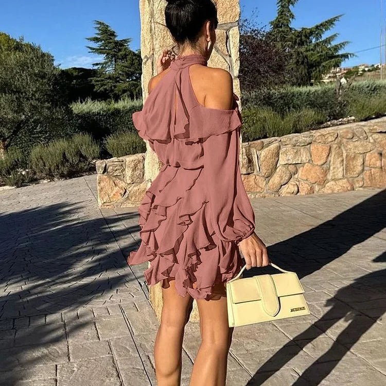 Maureen Gestuftes Neckholder-Minikleid