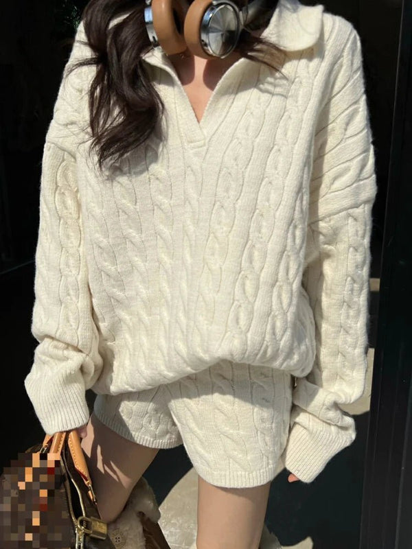 Maureen zweiteiliges Strick-Set mit Poloshirt