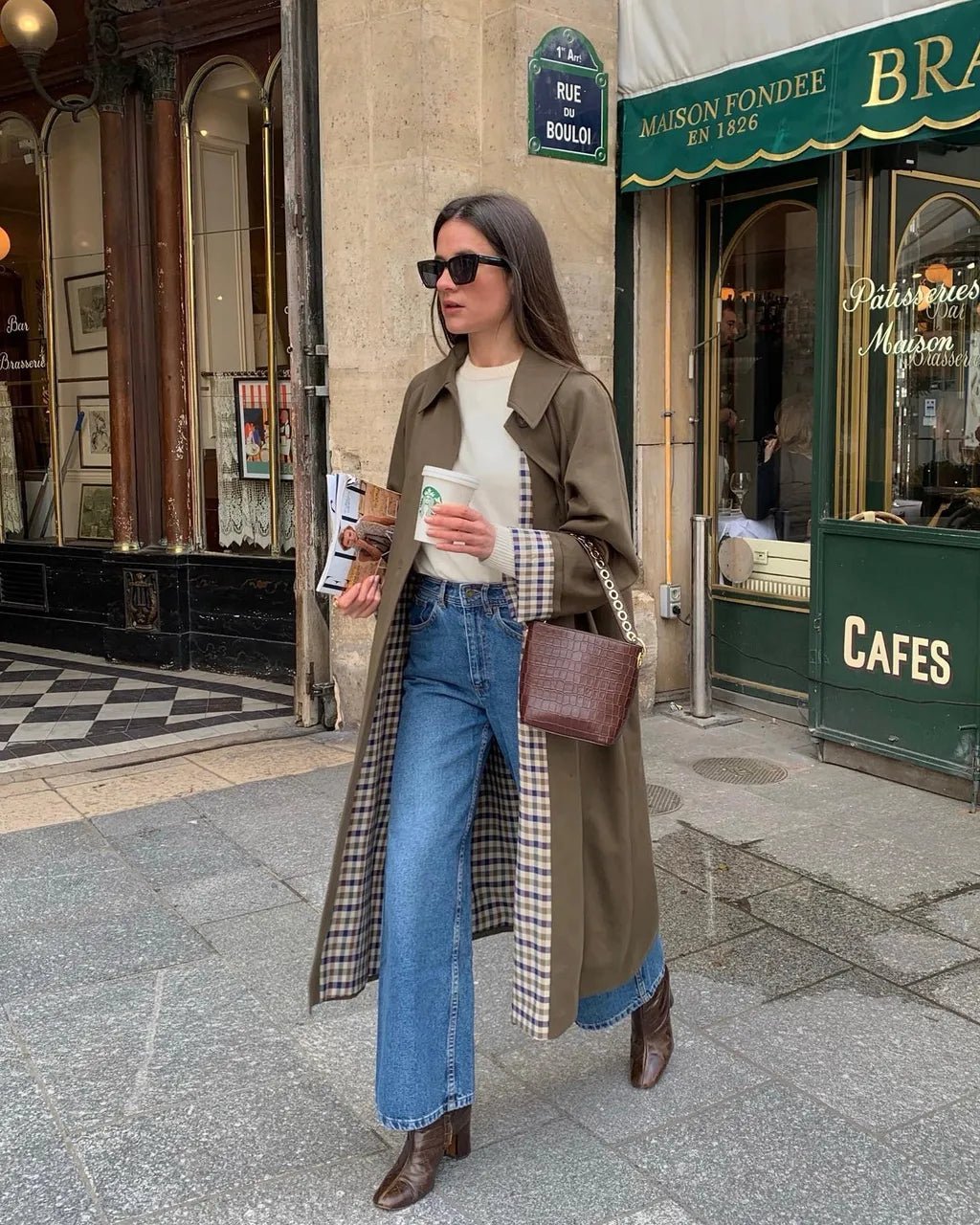 Mavy Langer Trenchcoat mit Knopfleiste