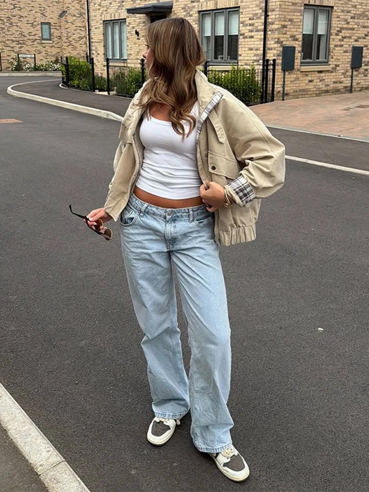Melanie Stand Collar Bomber Jacket