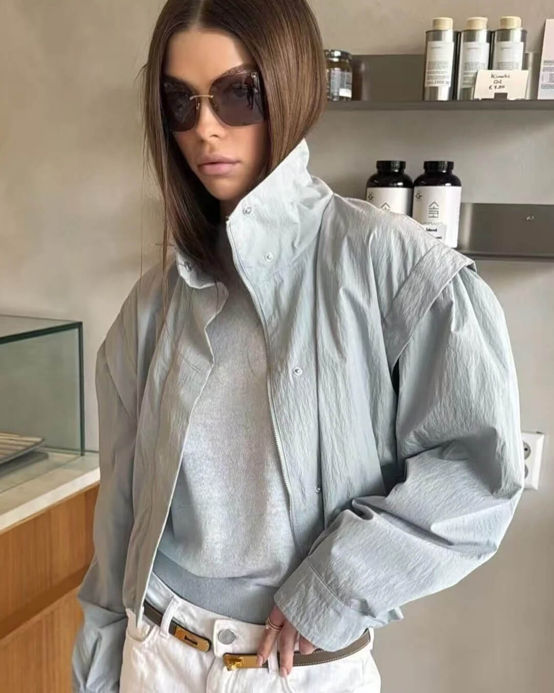 Melisande kurze Jacke mit Stehkragen