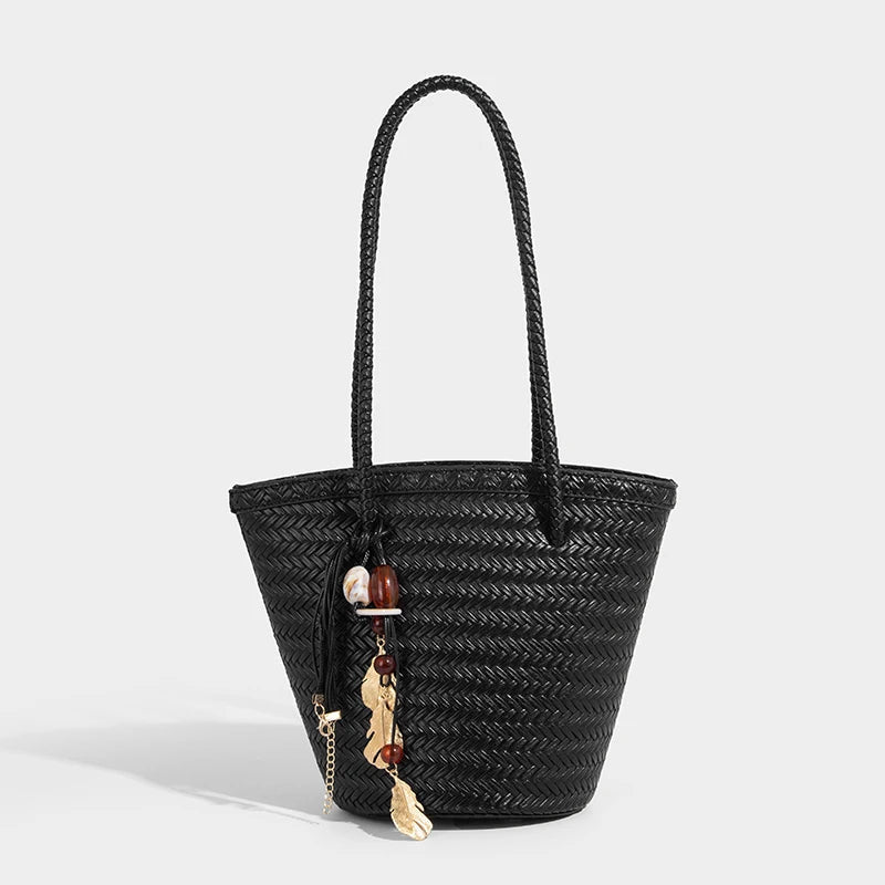 Meryl Geflochtene Beuteltasche mit Täschchen