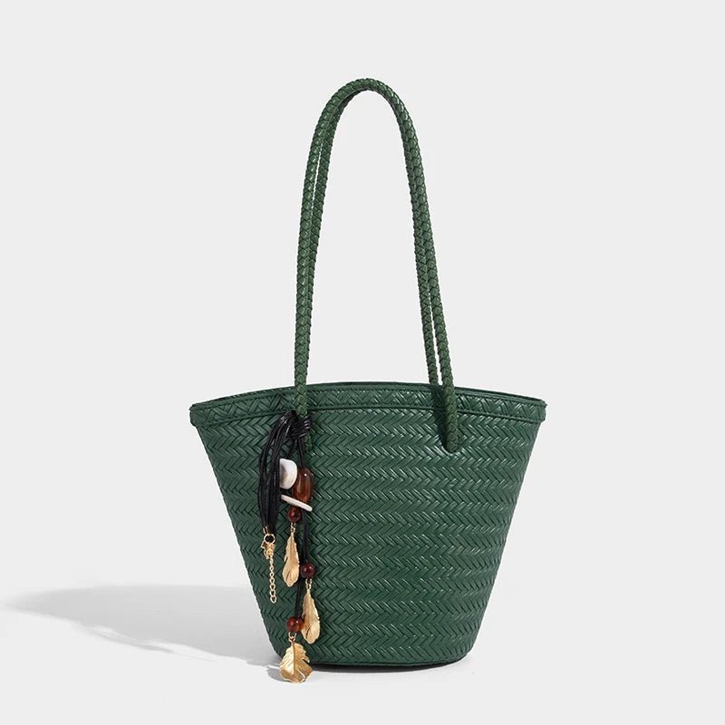 Meryl Geflochtene Beuteltasche mit Täschchen