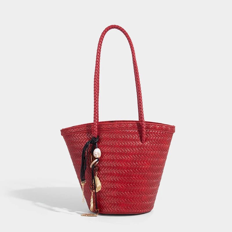 Meryl Geflochtene Beuteltasche mit Täschchen