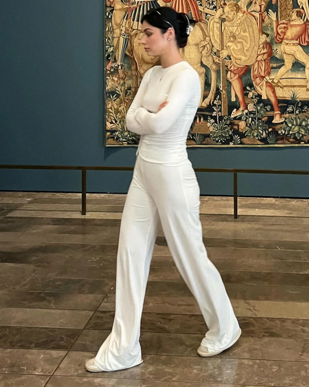Meryll Set aus langärmligem Oberteil und Hose mit weitem Bein