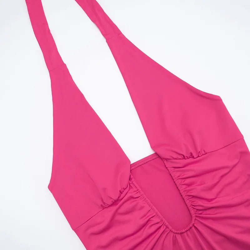 Mila Gerüschtes Neckholder-Minikleid