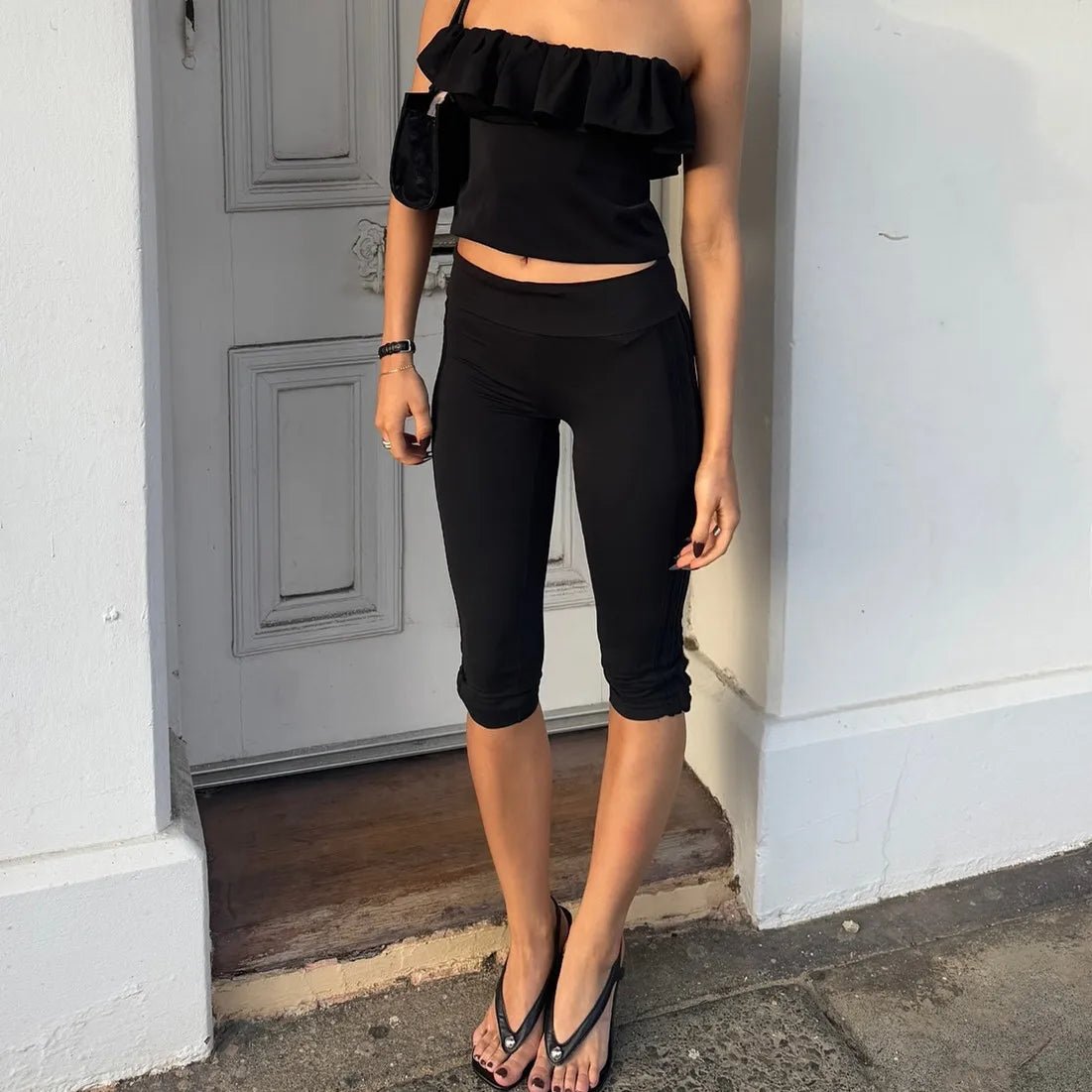 Millie Capri-Leggings mit Schlitz am Saum