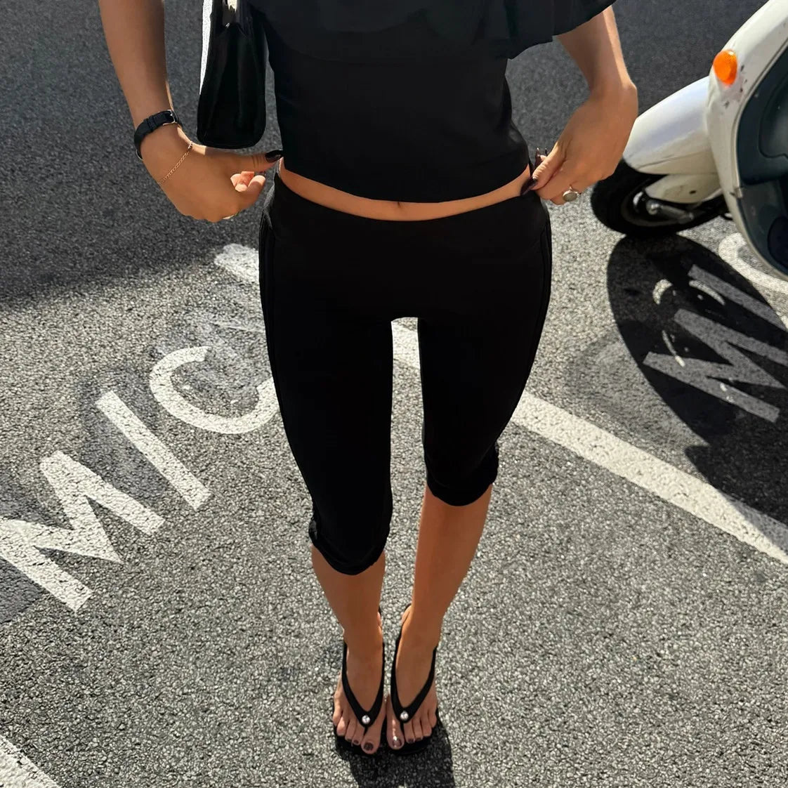 Millie Capri-Leggings mit Schlitz am Saum