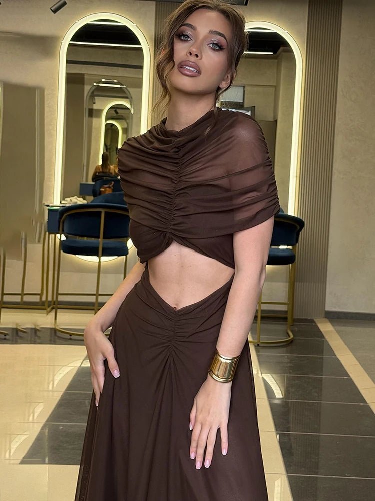 Miranda figurbetontes Maxikleid mit Raffung