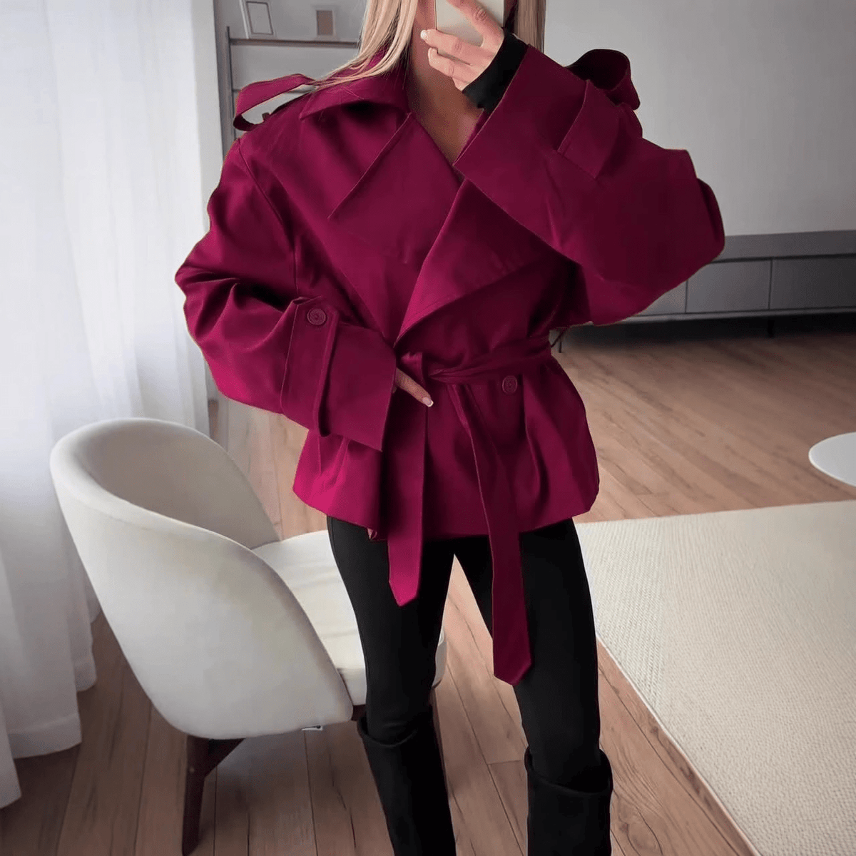 Molly kurzer Trenchcoat mit Gürtel