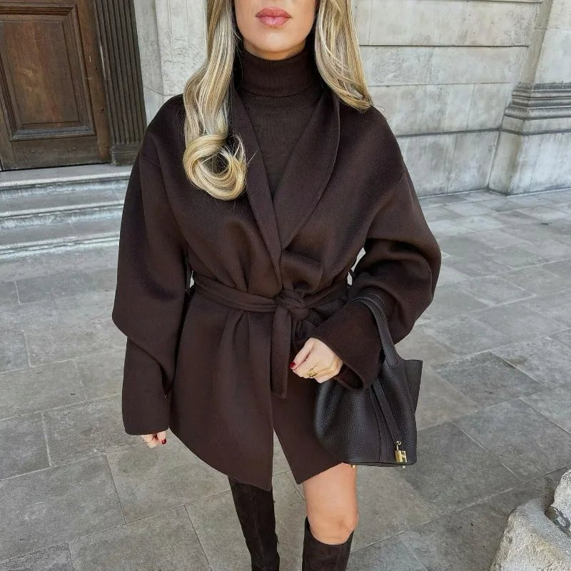 Monica Oversize-Wickelmantel mit Gürtel