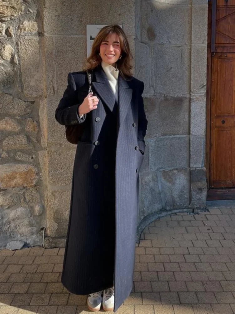 Monica Langer zweireihiger Mantel
