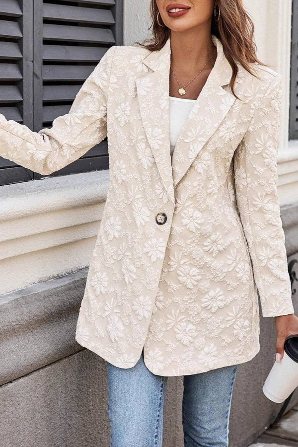 Nadia Jacquard-Blazer mit einem Knopf