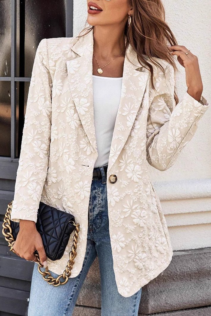 Nadia Jacquard-Blazer mit einem Knopf