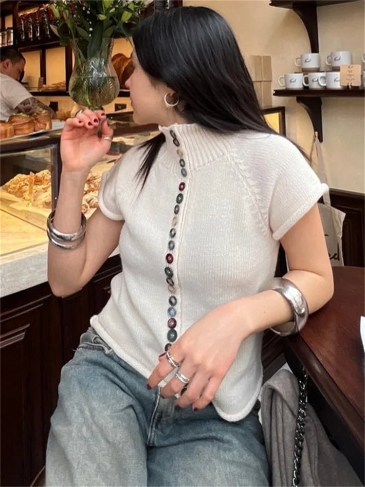 Nadia Strick-Cardigan-Top mit Rippstrick