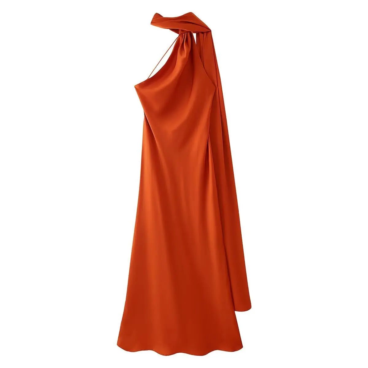 Neele Satin-Maxikleid mit Neckholder und offenem Rücken