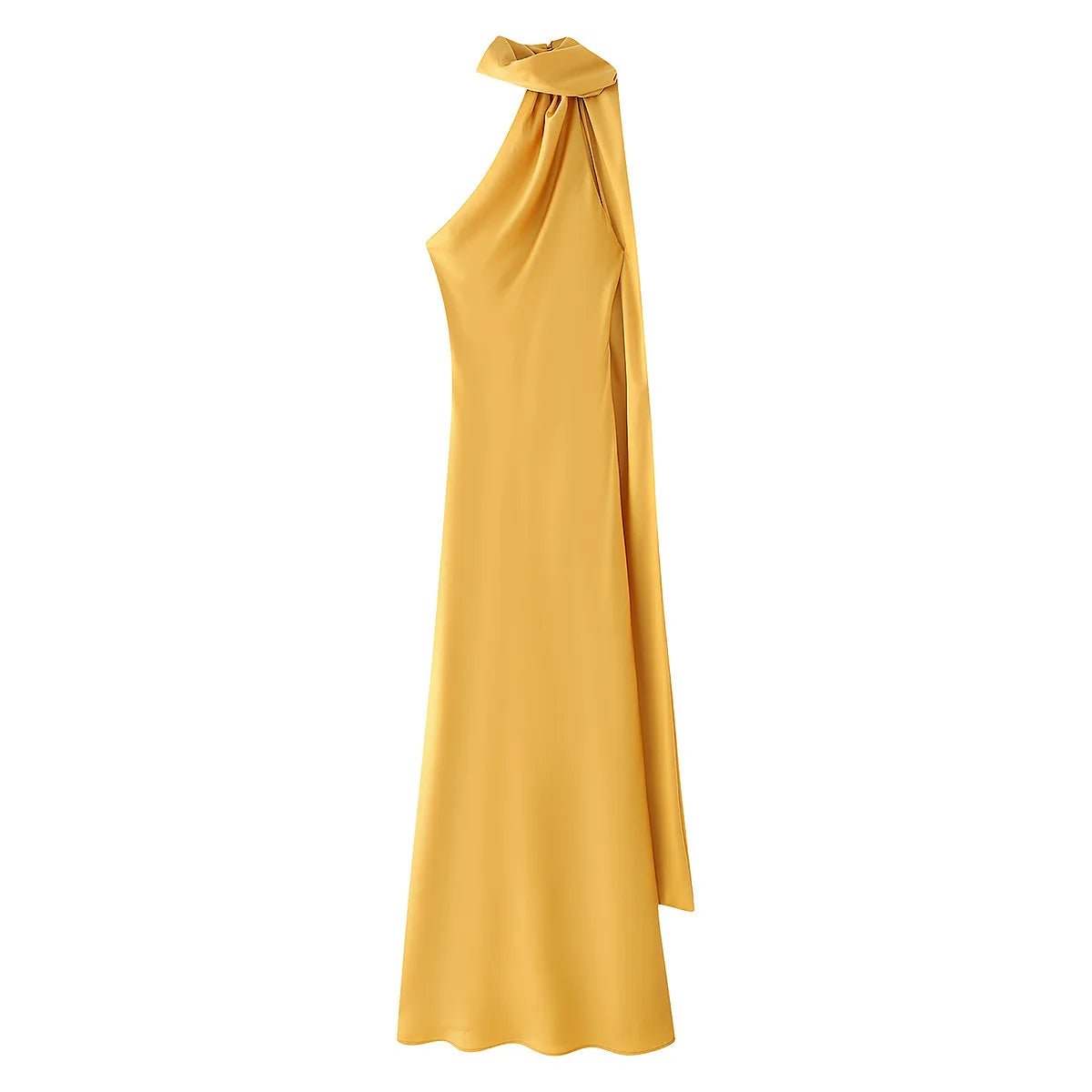 Neele Satin-Maxikleid mit Neckholder und offenem Rücken