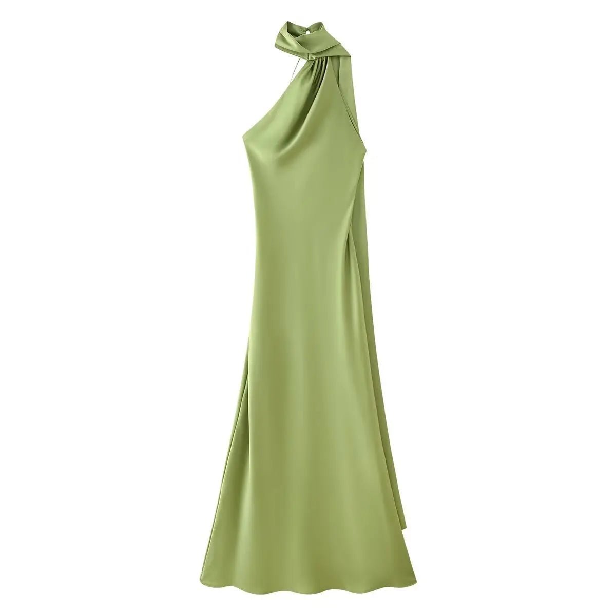 Neele Satin-Maxikleid mit Neckholder und offenem Rücken
