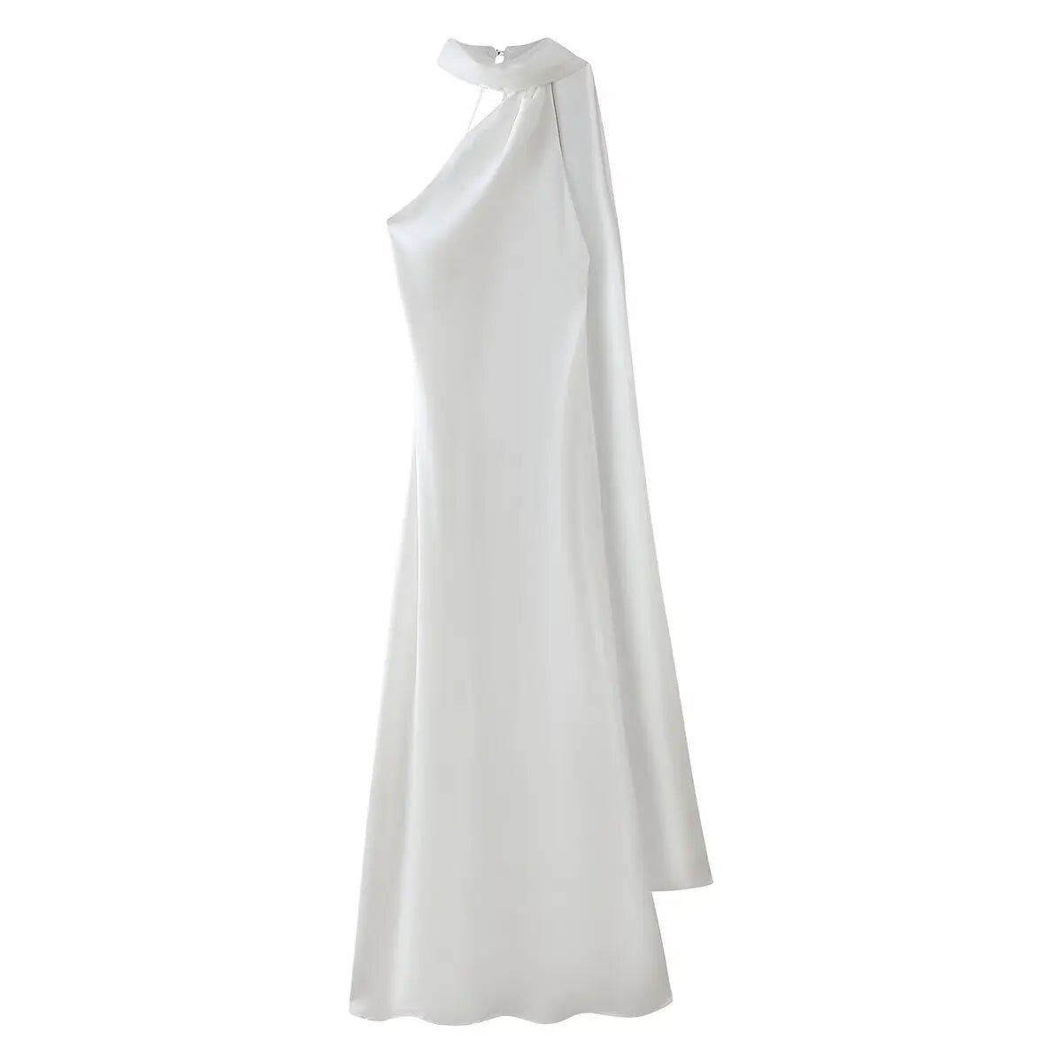 Neele Satin-Maxikleid mit Neckholder und offenem Rücken