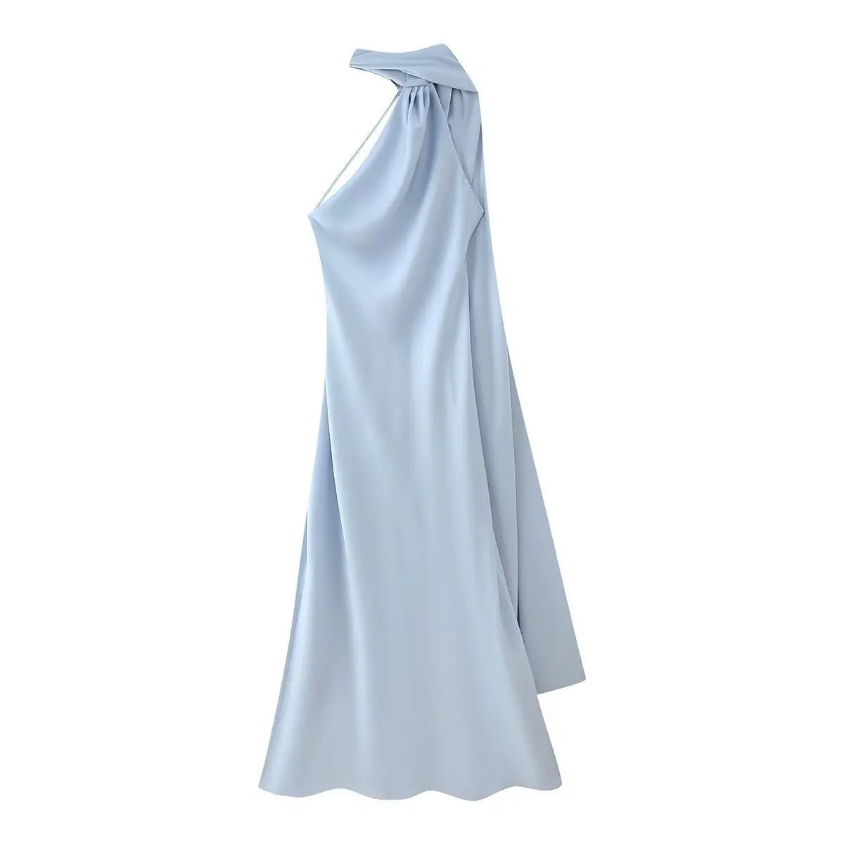 Neele Satin-Maxikleid mit Neckholder und offenem Rücken