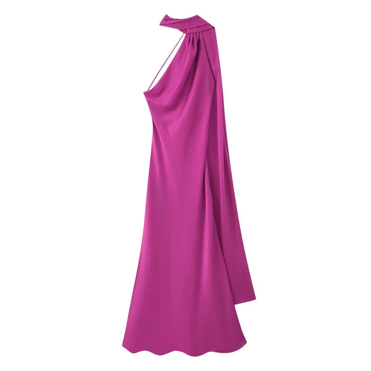 Neele Satin-Maxikleid mit Neckholder und offenem Rücken