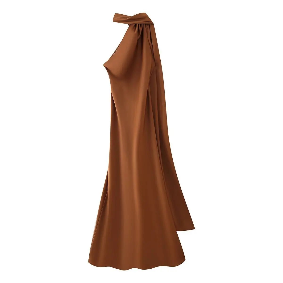 Neele Satin-Maxikleid mit Neckholder und offenem Rücken