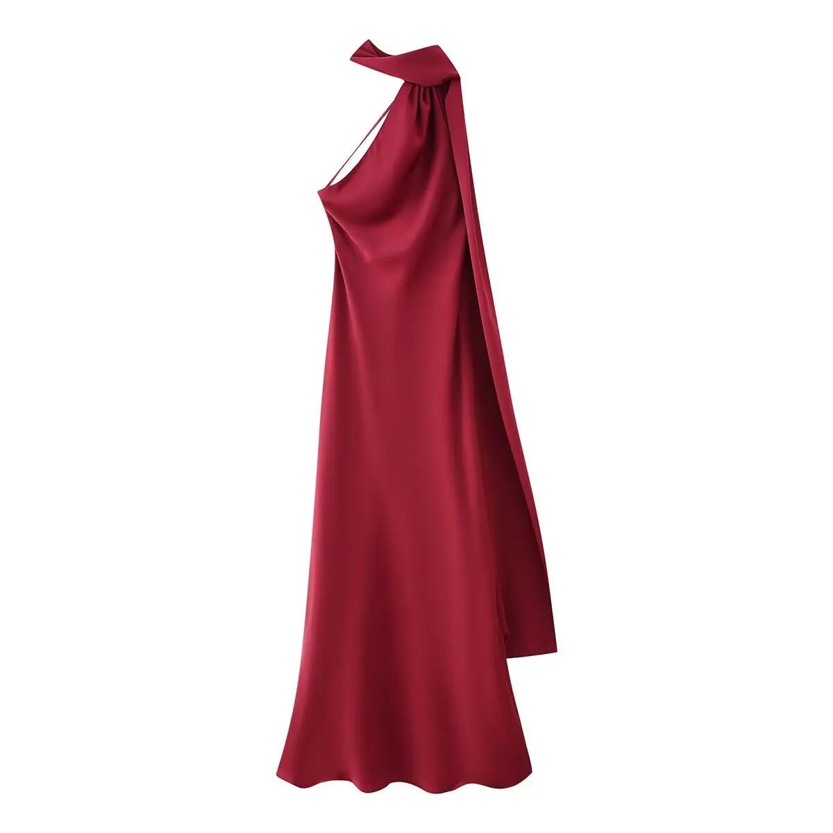 Neele Satin-Maxikleid mit Neckholder und offenem Rücken