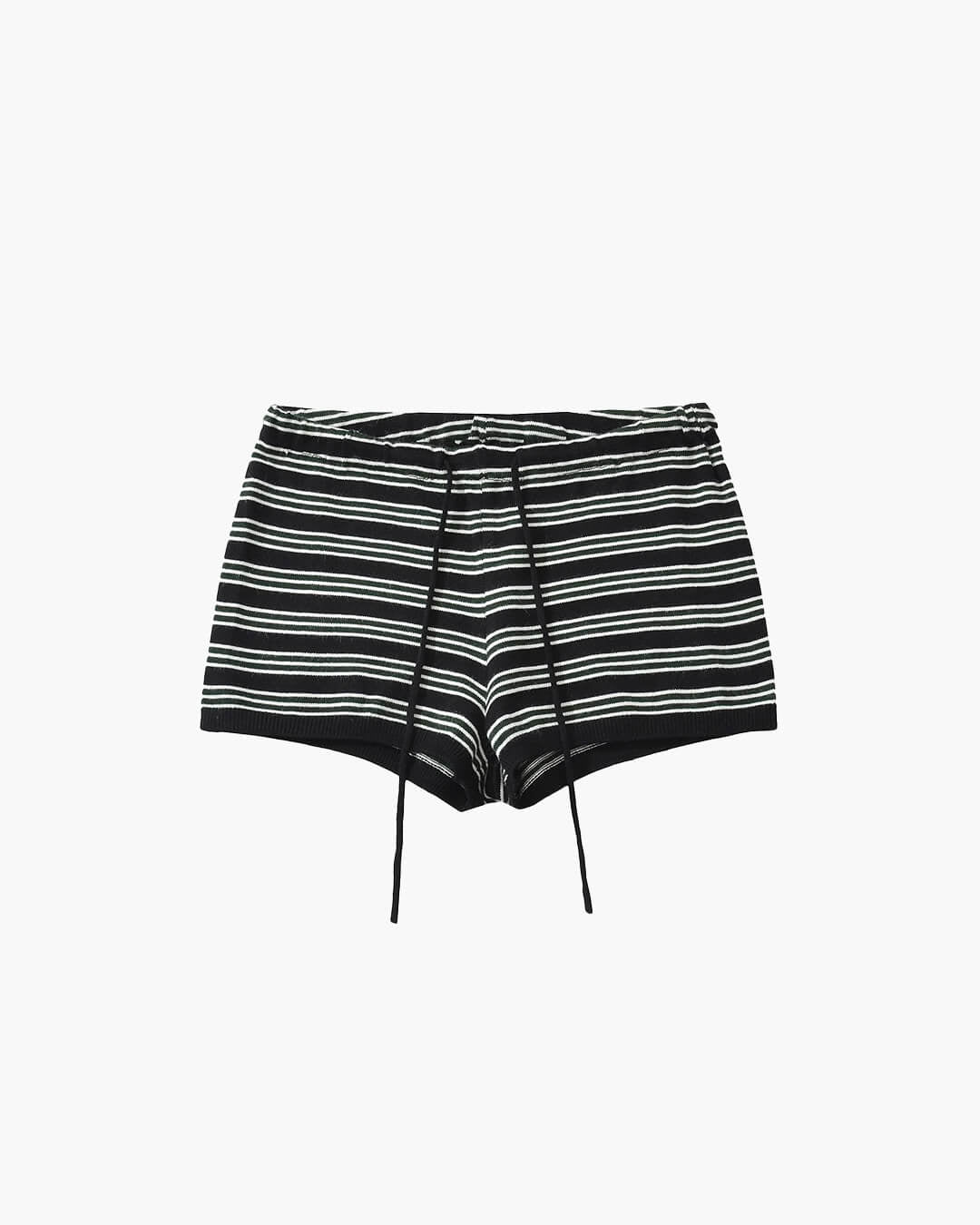 Nicole Gestreiftes Strickjacken-Shorts-Set