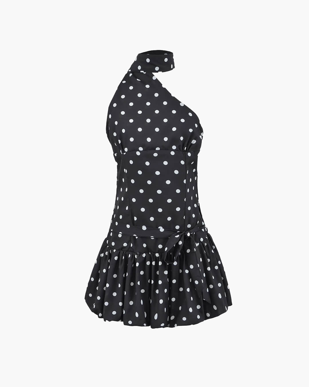 Nina Mini-Kleid mit One-Shoulder-Träger und Punkten