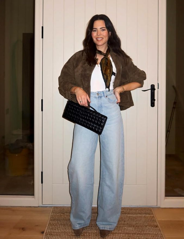 Nina Vintage-Jacke aus khakifarbenem Veloursleder