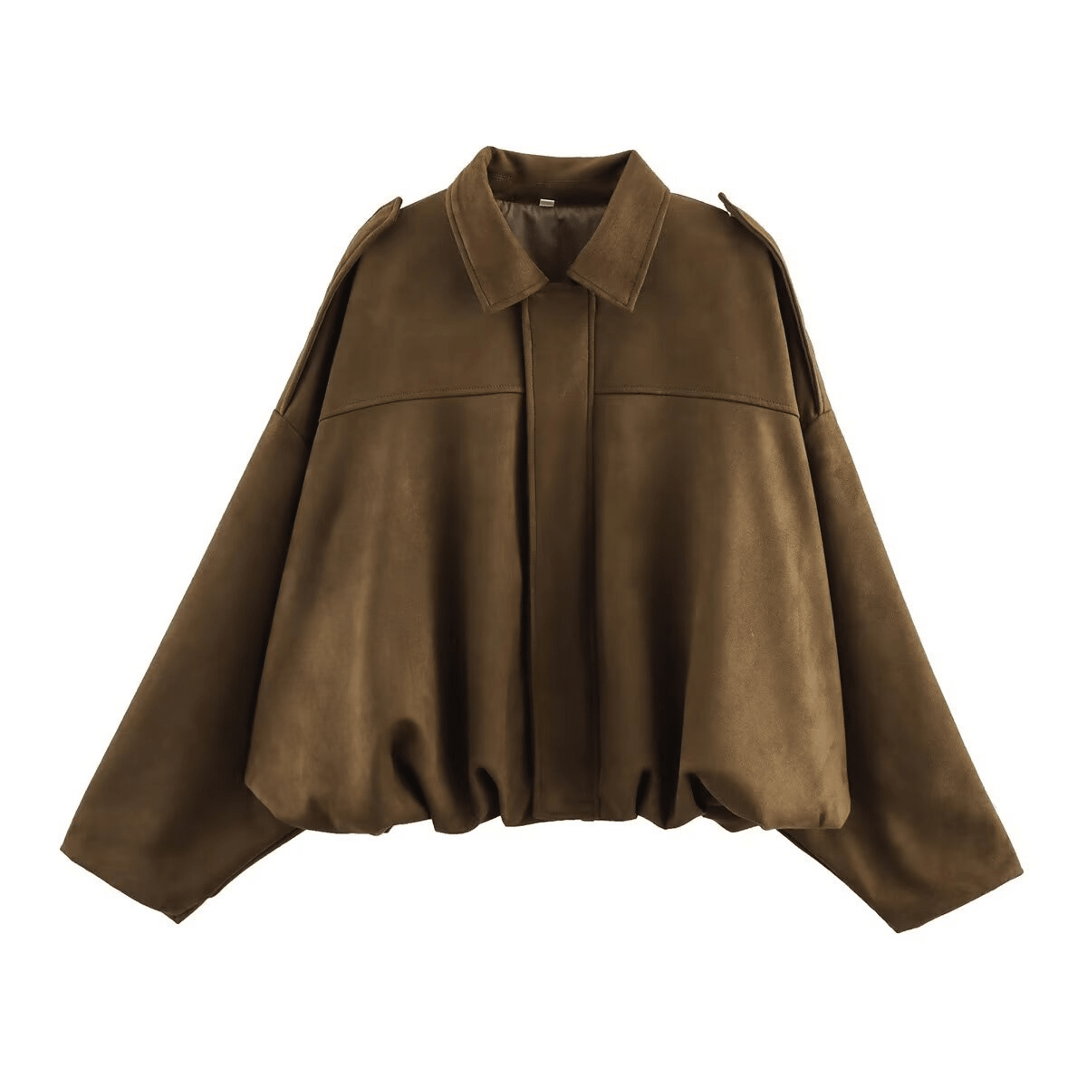 Nina Vintage-Jacke aus khakifarbenem Veloursleder