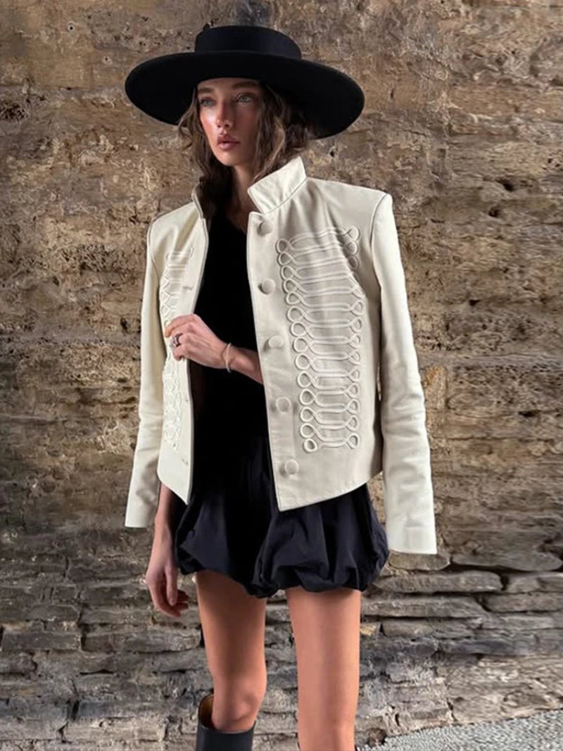 Nora Militär-Lederjacke im Napoleon-Stil